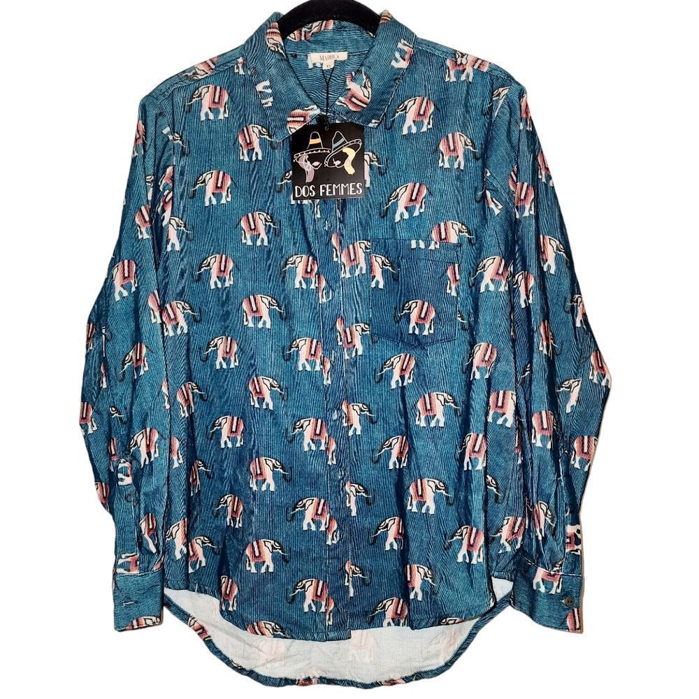 Mahila Anthropologie Western Cowboy Corduroy Button Up Long Sleeve